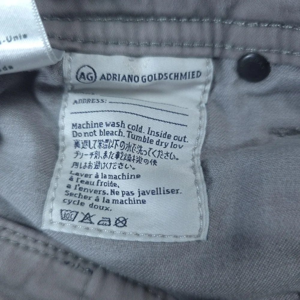 AG Adriano Goldschmied Everett Jeans Mens 32x31 Gray Straight Stretch Tag 33x32